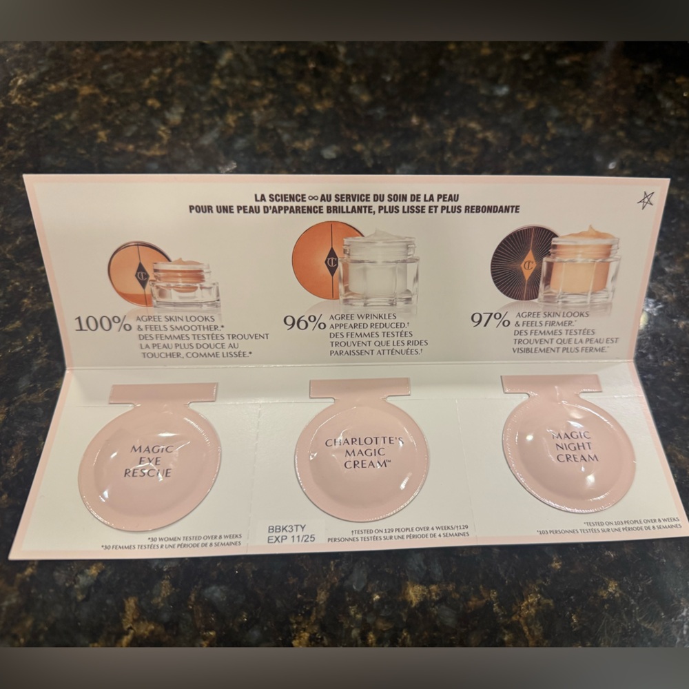 Charlotte Tilbury Magic Cream Trilogy sample